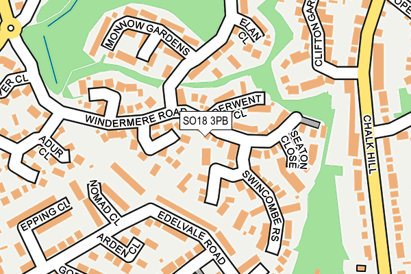SO18 3PB map - OS OpenMap – Local (Ordnance Survey)