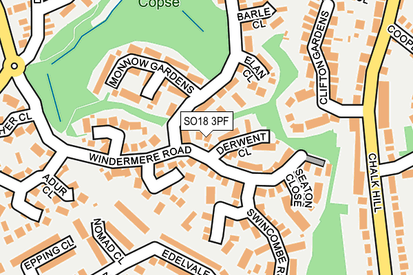 SO18 3PF map - OS OpenMap – Local (Ordnance Survey)