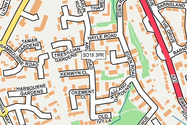 SO18 3PR map - OS OpenMap – Local (Ordnance Survey)