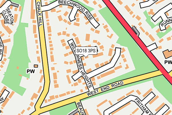 SO18 3PS map - OS OpenMap – Local (Ordnance Survey)
