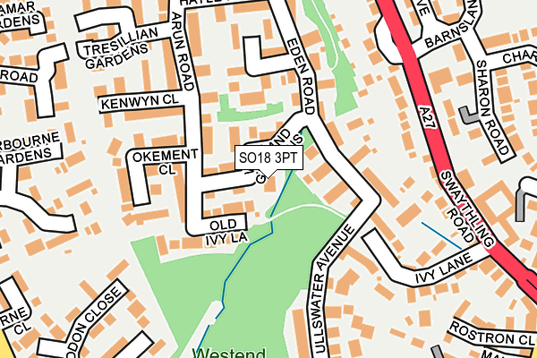 SO18 3PT map - OS OpenMap – Local (Ordnance Survey)