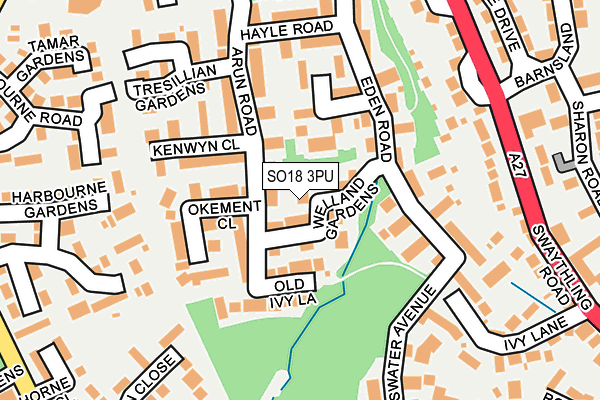 SO18 3PU map - OS OpenMap – Local (Ordnance Survey)