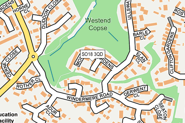 SO18 3QD map - OS OpenMap – Local (Ordnance Survey)