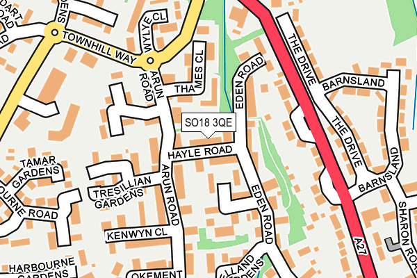 SO18 3QE map - OS OpenMap – Local (Ordnance Survey)
