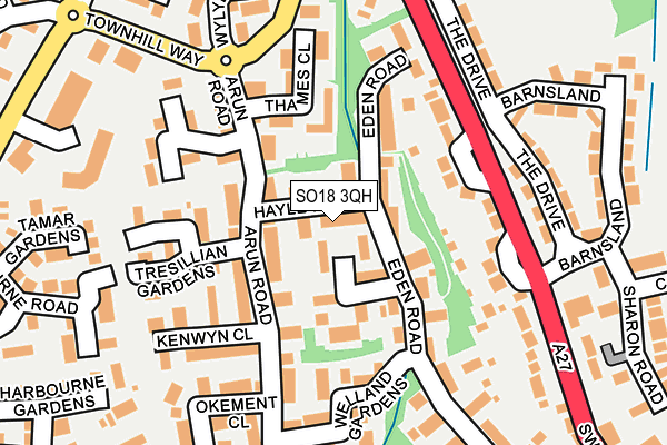 SO18 3QH map - OS OpenMap – Local (Ordnance Survey)