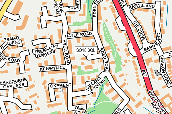 SO18 3QL map - OS OpenMap – Local (Ordnance Survey)