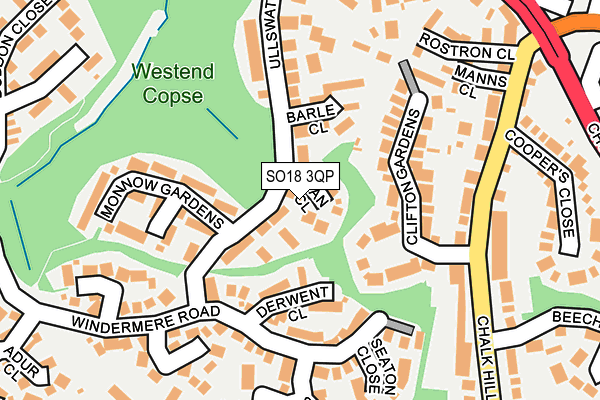 SO18 3QP map - OS OpenMap – Local (Ordnance Survey)