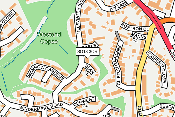 SO18 3QR map - OS OpenMap – Local (Ordnance Survey)