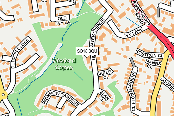 SO18 3QU map - OS OpenMap – Local (Ordnance Survey)
