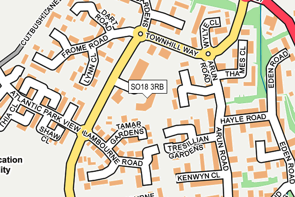 SO18 3RB map - OS OpenMap – Local (Ordnance Survey)