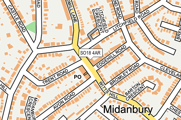 SO18 4AR map - OS OpenMap – Local (Ordnance Survey)