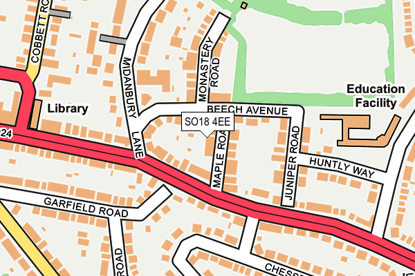 SO18 4EE map - OS OpenMap – Local (Ordnance Survey)