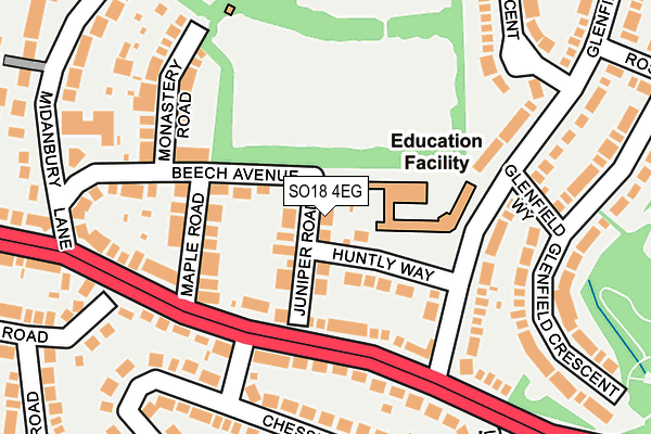 SO18 4EG map - OS OpenMap – Local (Ordnance Survey)