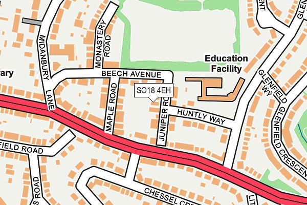 SO18 4EH map - OS OpenMap – Local (Ordnance Survey)