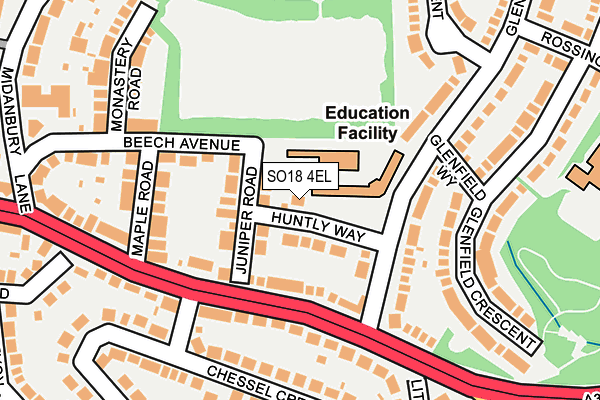 SO18 4EL map - OS OpenMap – Local (Ordnance Survey)