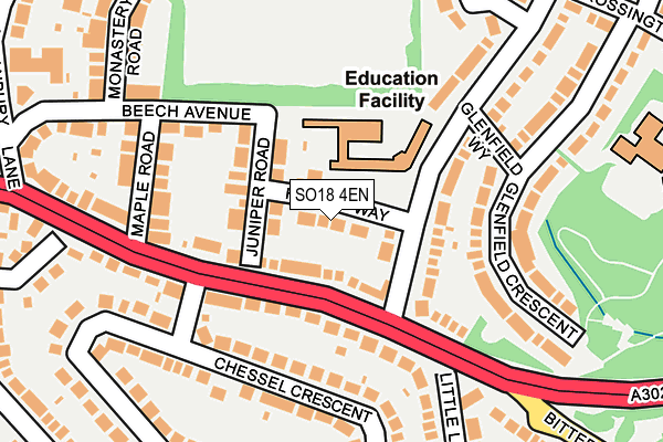 SO18 4EN map - OS OpenMap – Local (Ordnance Survey)