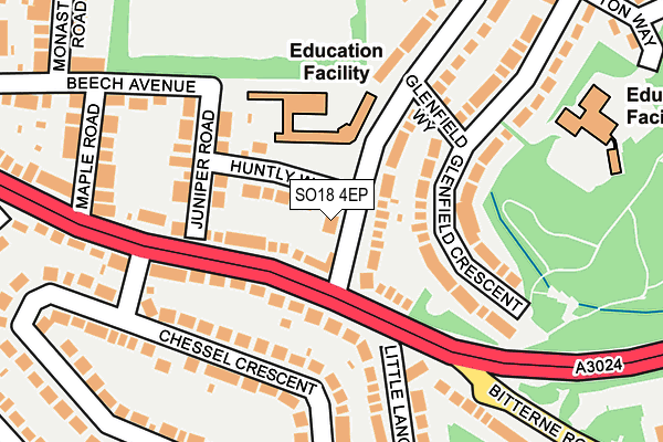 SO18 4EP map - OS OpenMap – Local (Ordnance Survey)