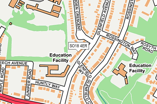 SO18 4ER map - OS OpenMap – Local (Ordnance Survey)