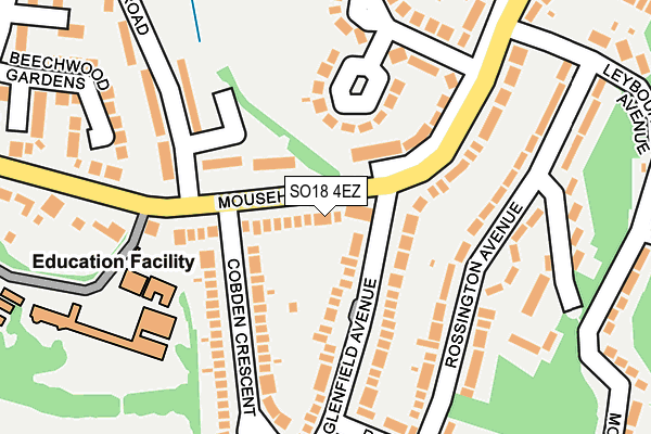 SO18 4EZ map - OS OpenMap – Local (Ordnance Survey)