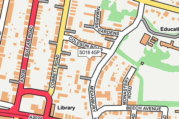 SO18 4GP map - OS OpenMap – Local (Ordnance Survey)