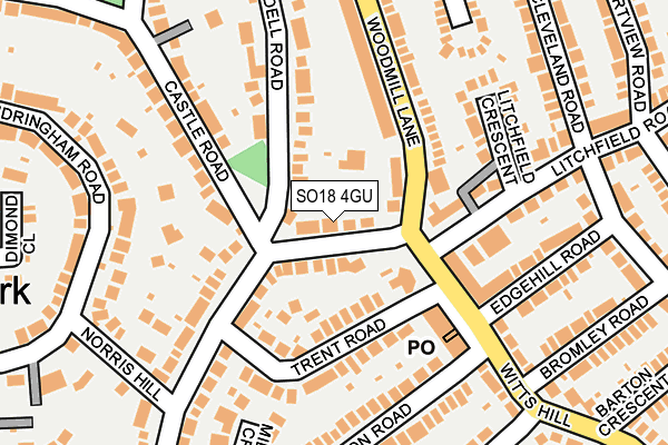 SO18 4GU map - OS OpenMap – Local (Ordnance Survey)