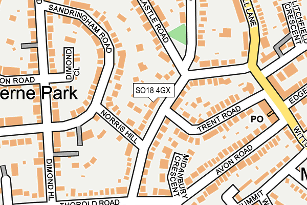 SO18 4GX map - OS OpenMap – Local (Ordnance Survey)