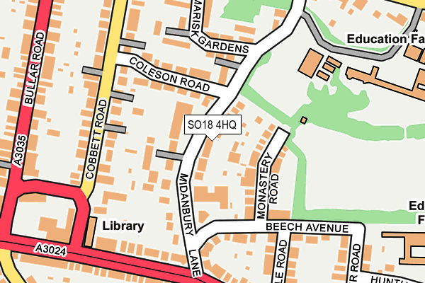 SO18 4HQ map - OS OpenMap – Local (Ordnance Survey)