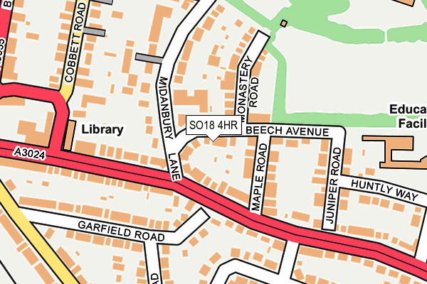 SO18 4HR map - OS OpenMap – Local (Ordnance Survey)