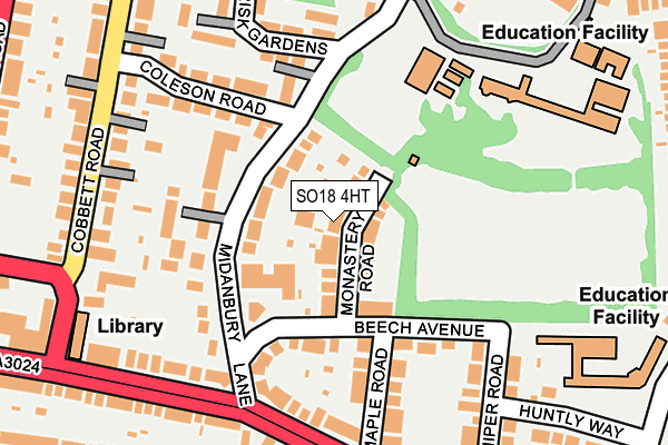 SO18 4HT map - OS OpenMap – Local (Ordnance Survey)