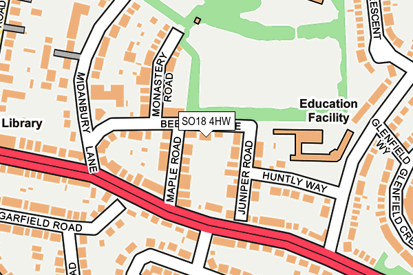 SO18 4HW map - OS OpenMap – Local (Ordnance Survey)