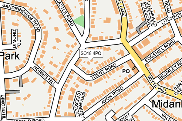 SO18 4PQ map - OS OpenMap – Local (Ordnance Survey)