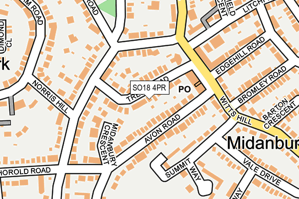 SO18 4PR map - OS OpenMap – Local (Ordnance Survey)