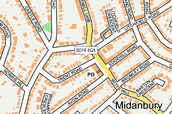 SO18 4QA map - OS OpenMap – Local (Ordnance Survey)