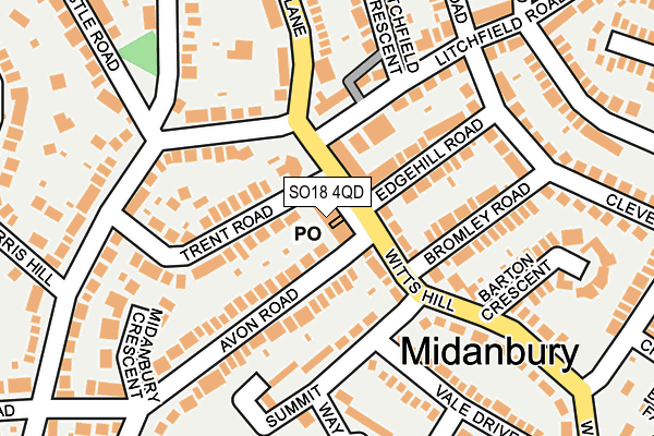 SO18 4QD map - OS OpenMap – Local (Ordnance Survey)