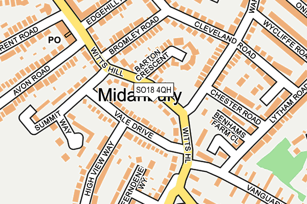 SO18 4QH map - OS OpenMap – Local (Ordnance Survey)