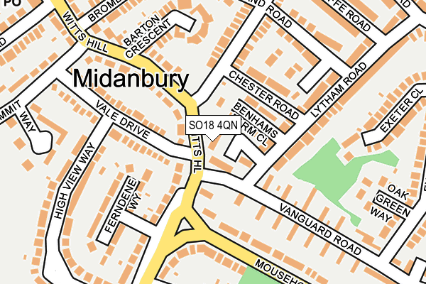 SO18 4QN map - OS OpenMap – Local (Ordnance Survey)