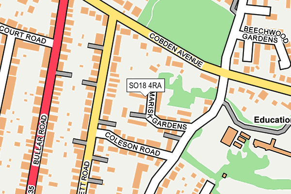 SO18 4RA map - OS OpenMap – Local (Ordnance Survey)