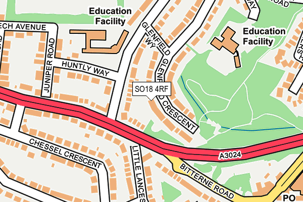 SO18 4RF map - OS OpenMap – Local (Ordnance Survey)