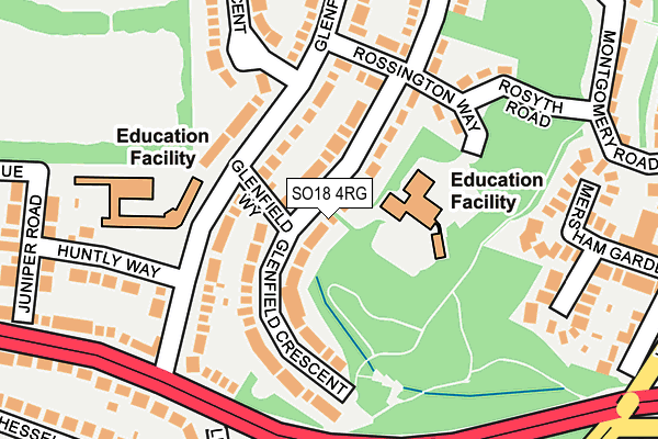 SO18 4RG map - OS OpenMap – Local (Ordnance Survey)