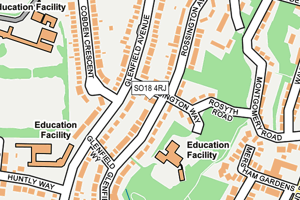 SO18 4RJ map - OS OpenMap – Local (Ordnance Survey)