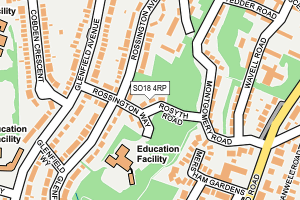 SO18 4RP map - OS OpenMap – Local (Ordnance Survey)