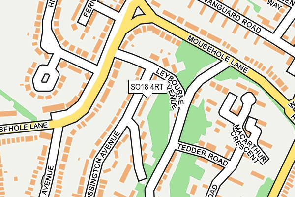 SO18 4RT map - OS OpenMap – Local (Ordnance Survey)