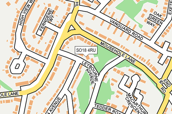 SO18 4RU map - OS OpenMap – Local (Ordnance Survey)