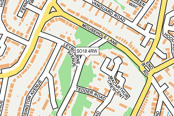 SO18 4RW map - OS OpenMap – Local (Ordnance Survey)