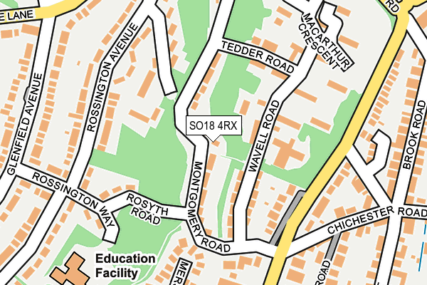 SO18 4RX map - OS OpenMap – Local (Ordnance Survey)