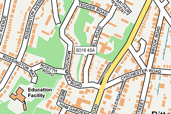 SO18 4SA map - OS OpenMap – Local (Ordnance Survey)