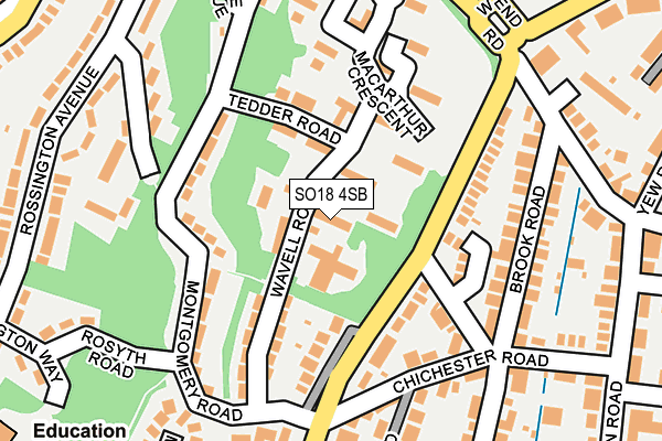 SO18 4SB map - OS OpenMap – Local (Ordnance Survey)