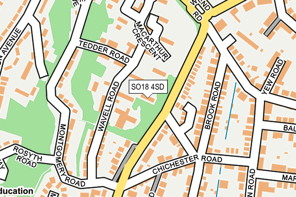 SO18 4SD map - OS OpenMap – Local (Ordnance Survey)