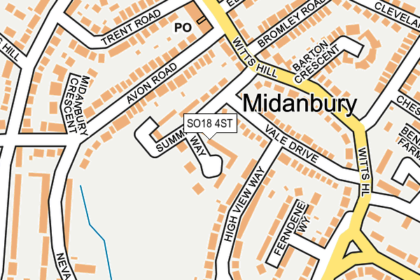 SO18 4ST map - OS OpenMap – Local (Ordnance Survey)