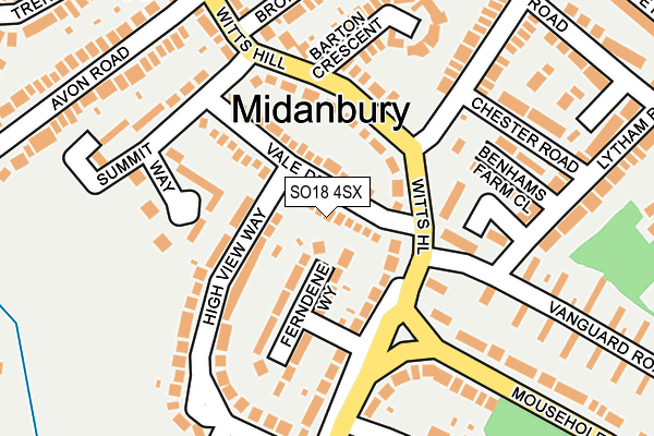 SO18 4SX map - OS OpenMap – Local (Ordnance Survey)